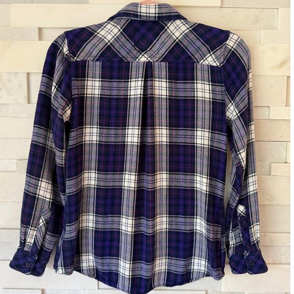 RAILS REVOLVE Hunter Long Sleeve Button Up Plaid Shirt in Ultra Violet S - Picture 3 of 6